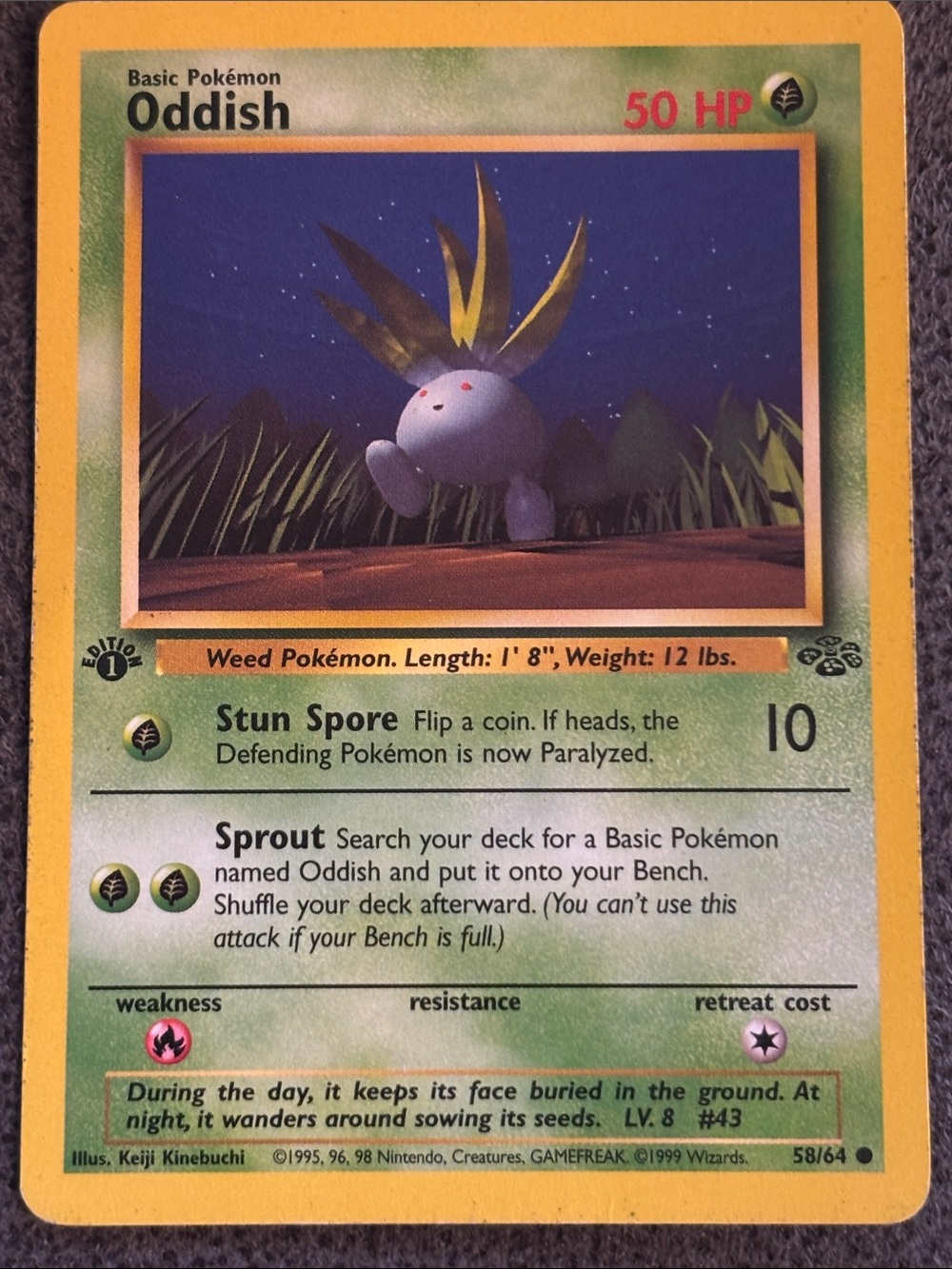 Oddish First Edition Vintage Pokemon Card - #58/64